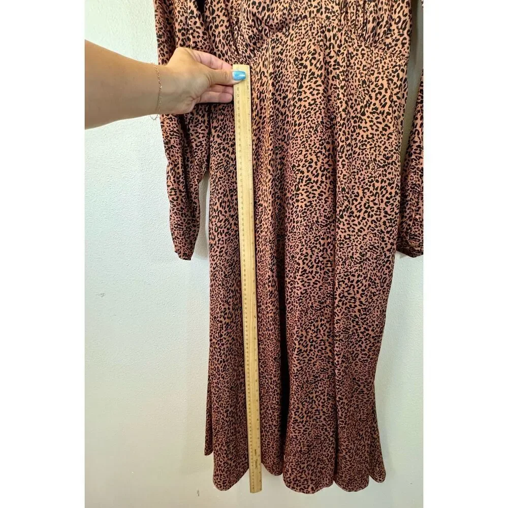 Free People Women's Loveless Animal Print Mock Neck Midi Dress Women's 2